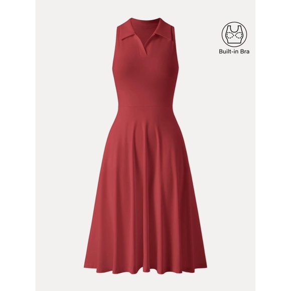 NWT OGL Womens Brami Dress Size M Chili Pepper Polo Fit-Flare Pockets Stretch - Picture 1 of 3